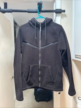 New Balance Black Sherpa Zip-Up Hoodie Fleece